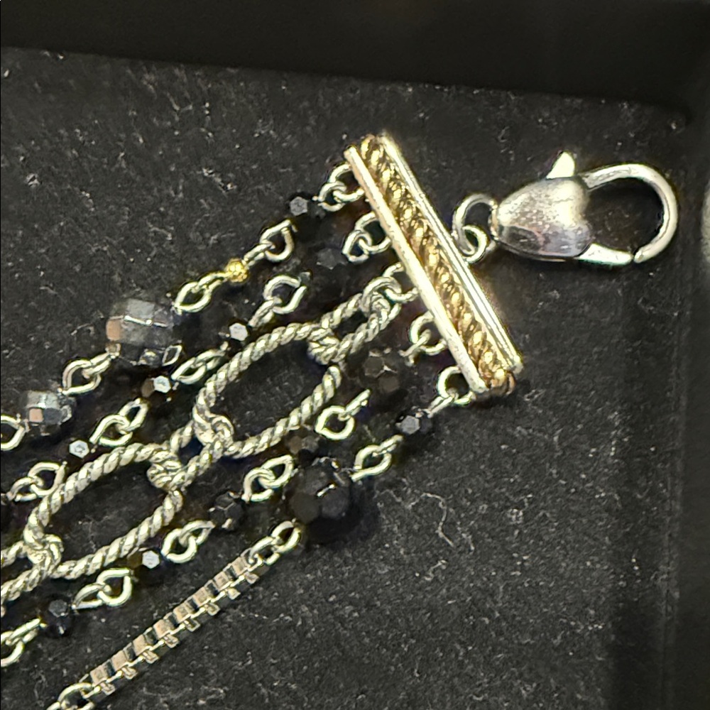 Tocara Elegant Silver, Gold, Black and Grey 5 Row Chain Bracelet! - Picture 4 of 11